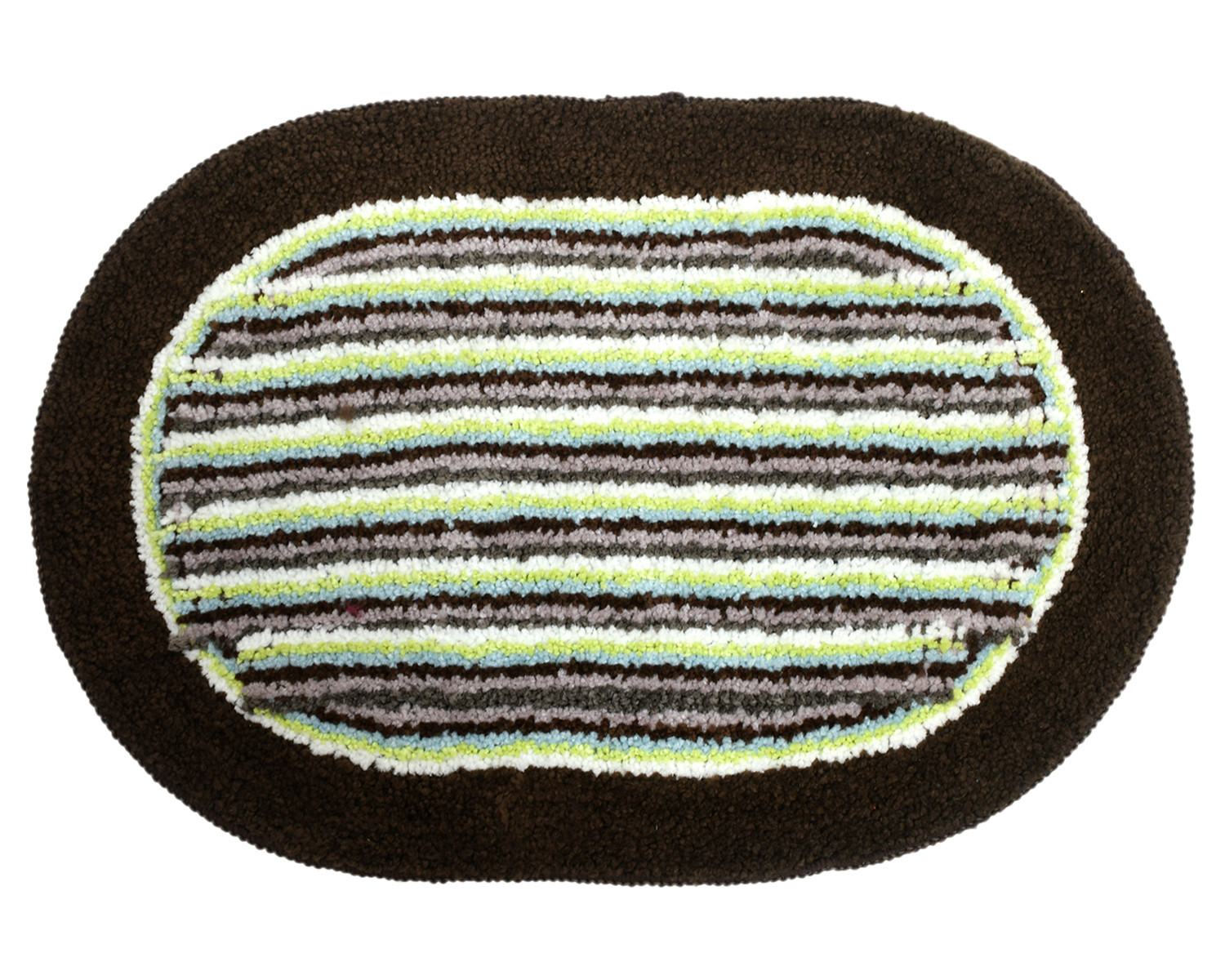 Kuber Industries Strips Design Soft Cotton Doormat Dirts Trapper Mat Bath Door Mat Machine Washable For Porch/Kitchen/Bathroom/Laundry Room- Pack of 2 (Brown & Green & Red)