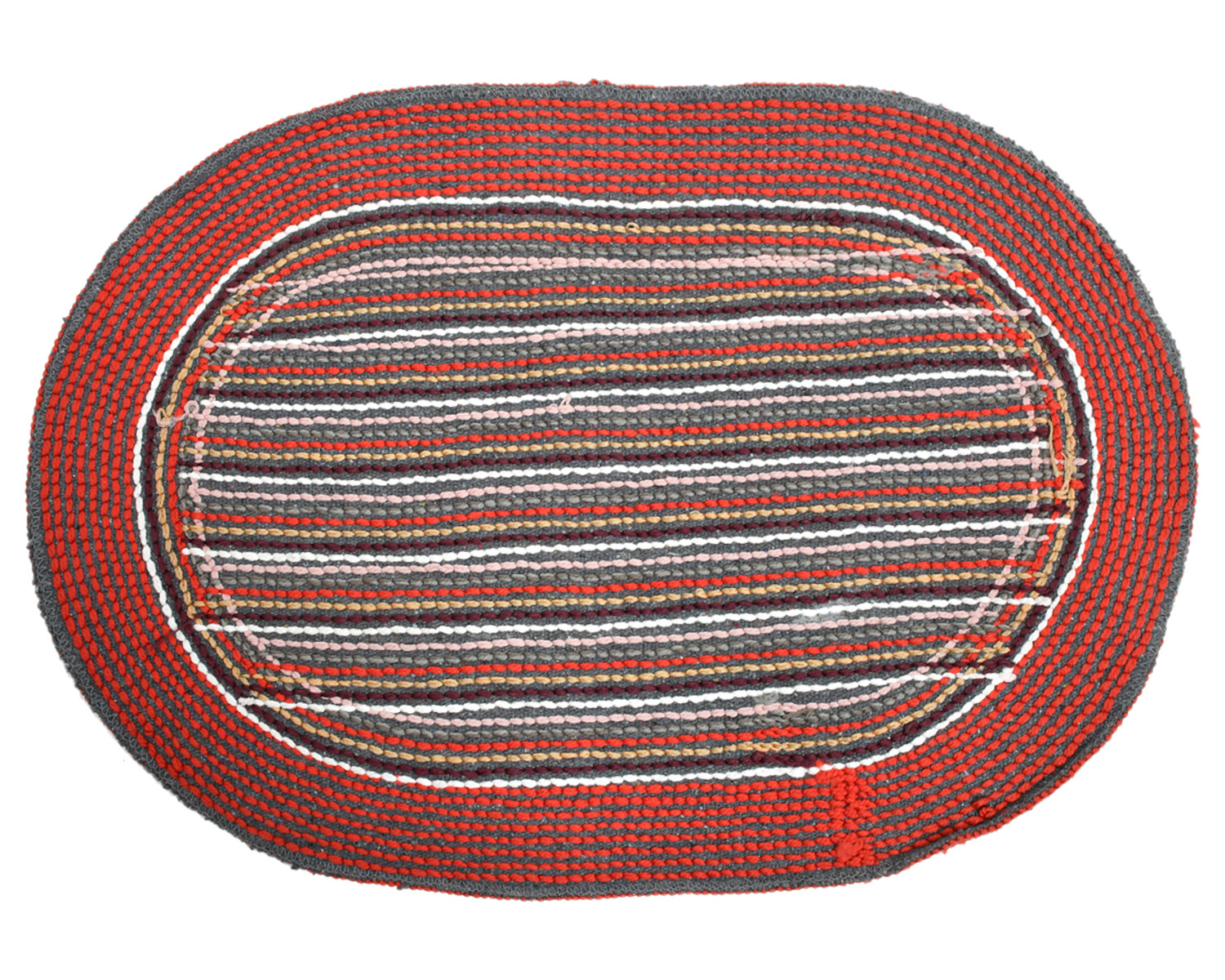 Kuber Industries Strips Design Soft Cotton Doormat Dirts Trapper Mat Bath Door Mat Machine Washable For Porch/Kitchen/Bathroom/Laundry Room- Pack of 2 (Brown & Green & Red)