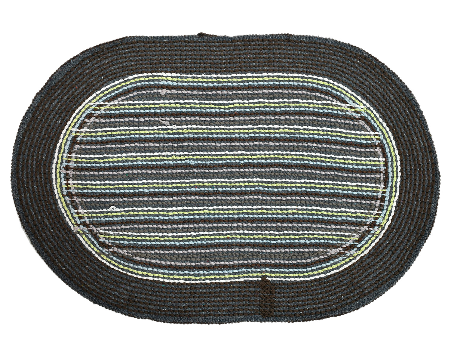 Kuber Industries Strips Design Soft Cotton Doormat Dirts Trapper Mat Bath Door Mat Machine Washable For Porch/Kitchen/Bathroom/Laundry Room- Pack of 2 (Brown & Green & Brown)