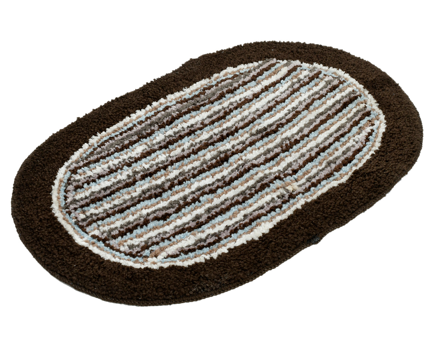Kuber Industries Strips Design Soft Cotton Doormat Dirts Trapper Mat Bath Door Mat Machine Washable For Porch/Kitchen/Bathroom/Laundry Room- Pack of 2 (Blue & Brown)