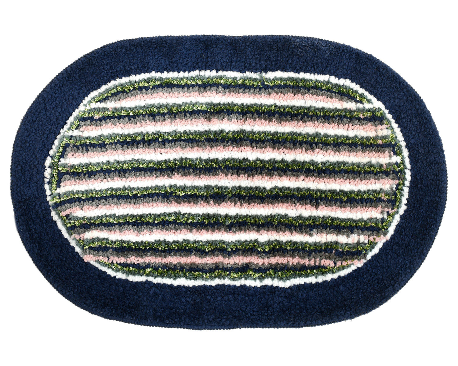 Kuber Industries Strips Design Soft Cotton Doormat Dirts Trapper Mat Bath Door Mat Machine Washable For Porch/Kitchen/Bathroom/Laundry Room- Pack of 2 (Blue & Brown)