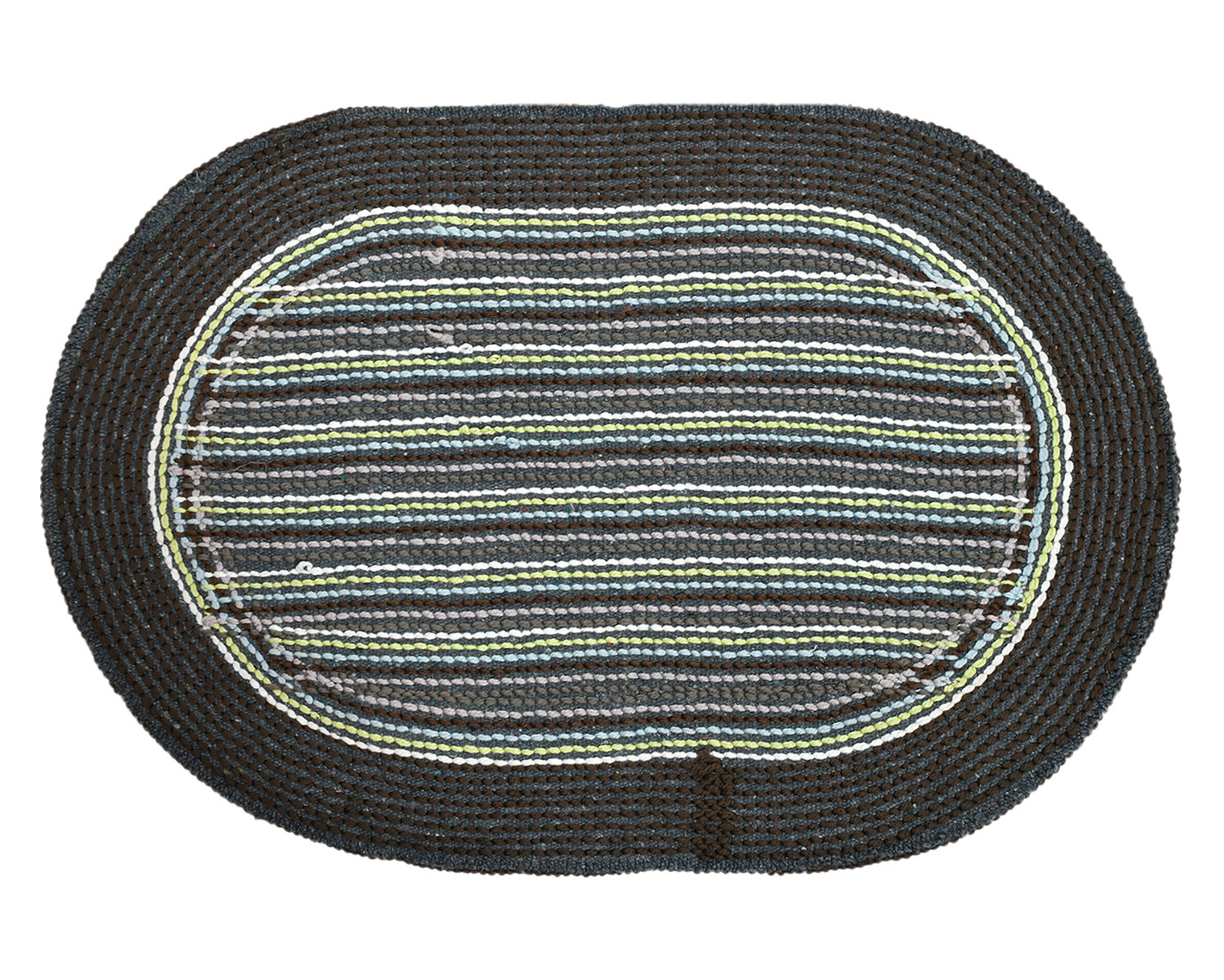 Kuber Industries Strips Design Soft Cotton Doormat Dirts Trapper Mat Bath Door Mat Machine Washable For Porch/Kitchen/Bathroom/Laundry Room- Pack of 2 (Blue & Brown)