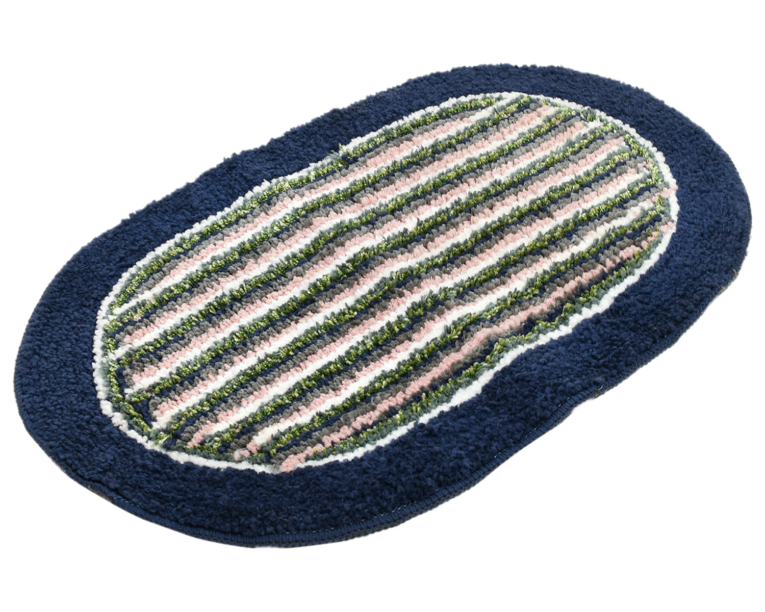 Kuber Industries Strips Design Soft Cotton Doormat Dirts Trapper Mat Bath Door Mat Machine Washable For Porch/Kitchen/Bathroom/Laundry Room- Pack of 3 (Red & Blue & Brown)