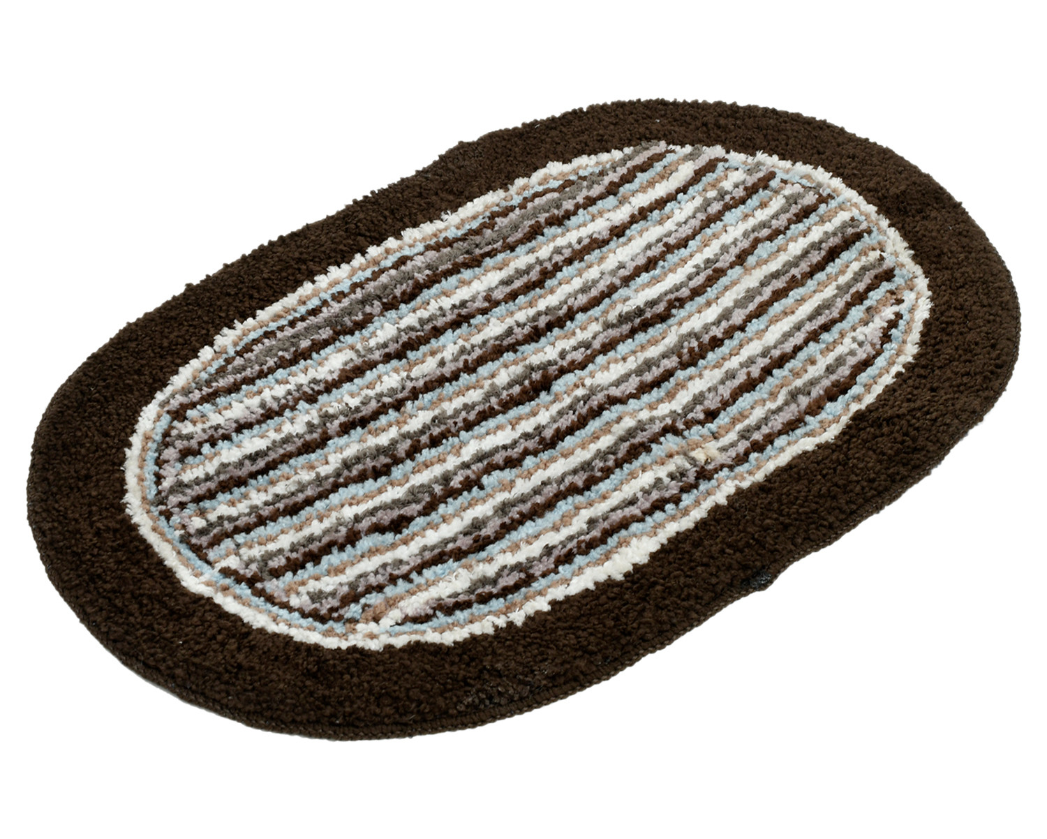 Kuber Industries Strips Design Soft Cotton Doormat Dirts Trapper Mat Bath Door Mat Machine Washable For Porch/Kitchen/Bathroom/Laundry Room- Pack of 3 (Blue & Brown & Brown & Green)