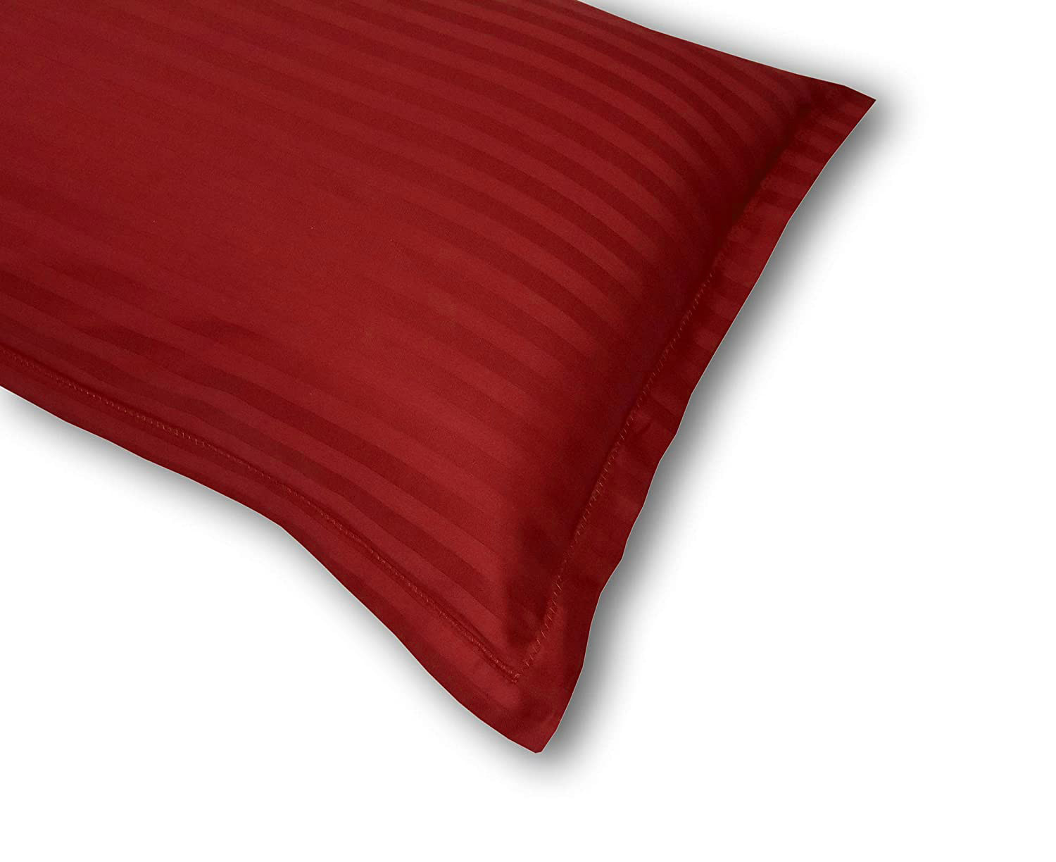 Kuber Industries Strips Print Breathable & Soft Cotton Pillow Cover For Sofa Couch Bed(Red) 54KM4125