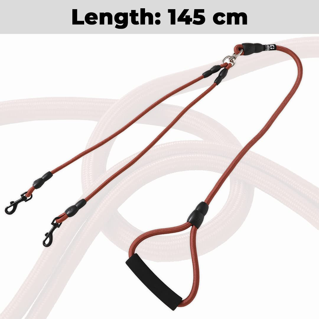 Kuber Industries Strong Dog Rope Leash with Comfortable Padded Handle, Coffee