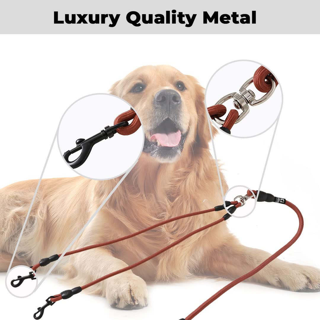 Kuber Industries Strong Dog Rope Leash with Comfortable Padded Handle, Coffee