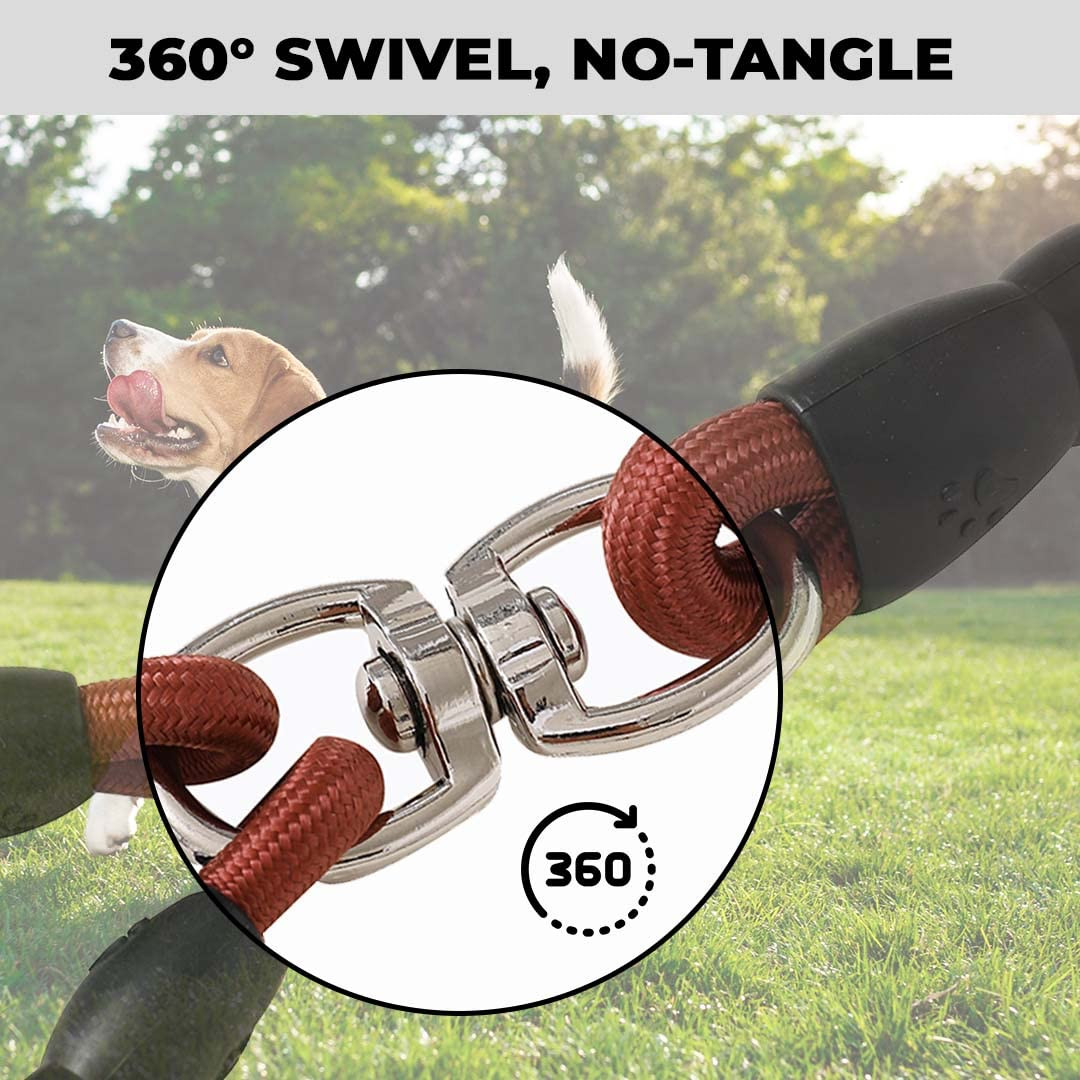 Kuber Industries Strong Dog Rope Leash with Comfortable Padded Handle, Coffee