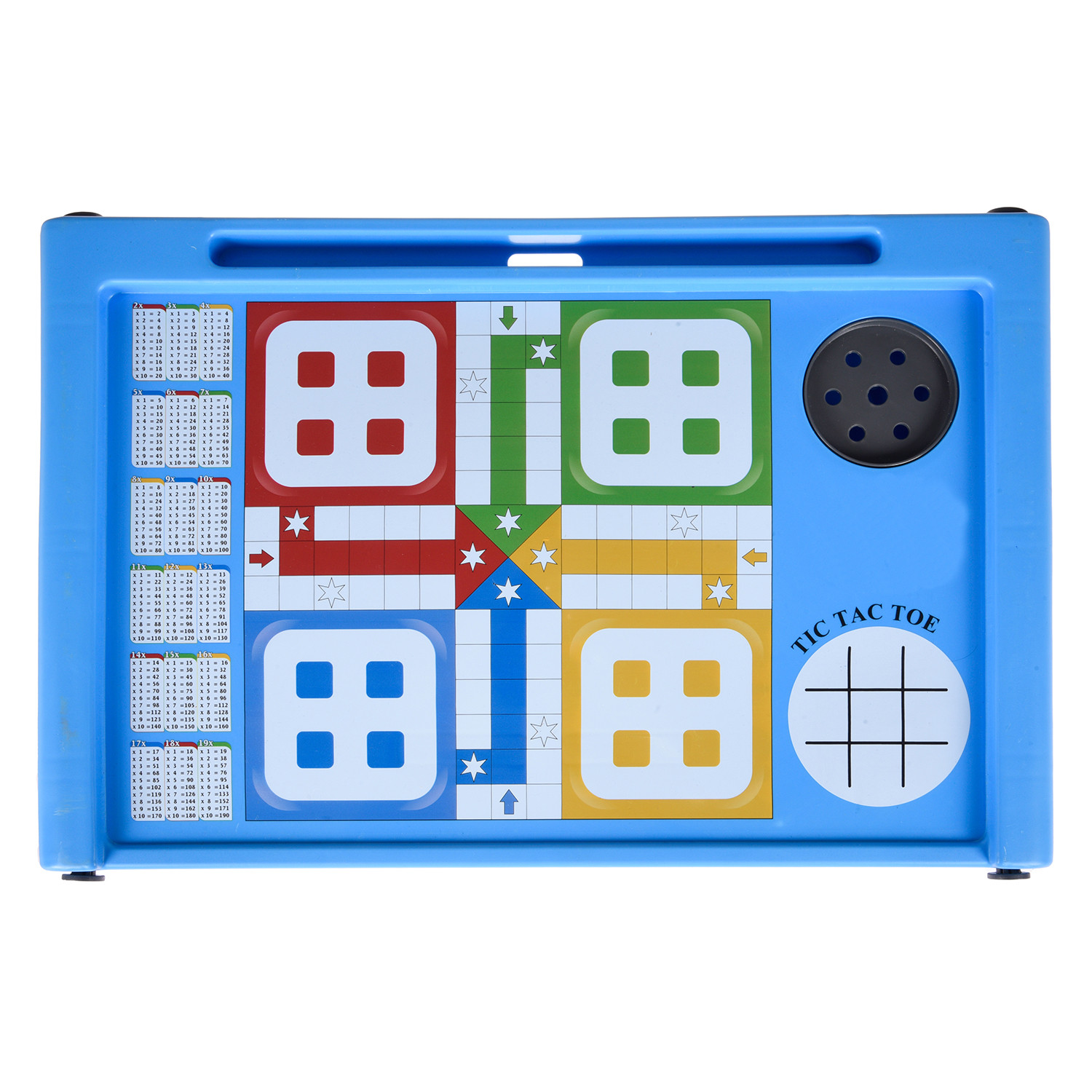 Kuber Industries Study Table | Study Bed Table for Kids | Foldable Study Table | Ludo Game Table for Kids | Laptop Support Table | Kids Gaming Study Ludo Table with Bottle Holder | Blue