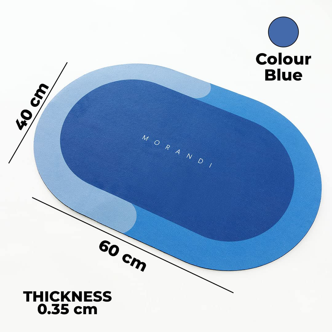 Kuber Industries Stylish Bathroom Mat,Door Mat, Floor Mat, Bath Mat,Doormat, Bathroom Carpet|Non Slip mat for Bathroom|Cushion Mat Super Absorbent Carpet,Quick Dry Dirt Barrier for Home & Office|Blue