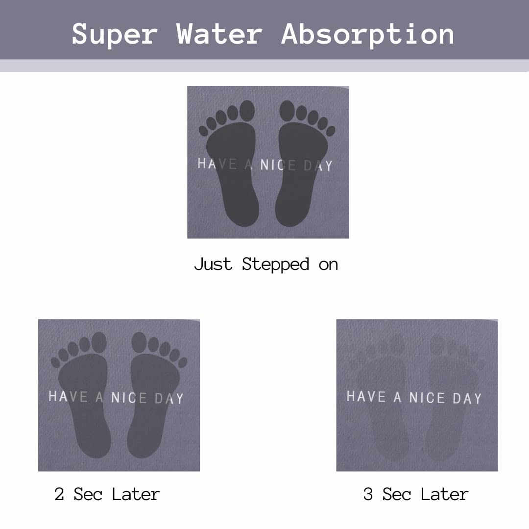 Kuber Industries Stylish Beautiful Bathroom Mat, Door Mat, Floor Mat, Bath Mat| Non Slip mat for Bathroom Cushion Mat Super Absorbent Carpet, Quick Dry Dirt Barrier for Home & Office |Grey