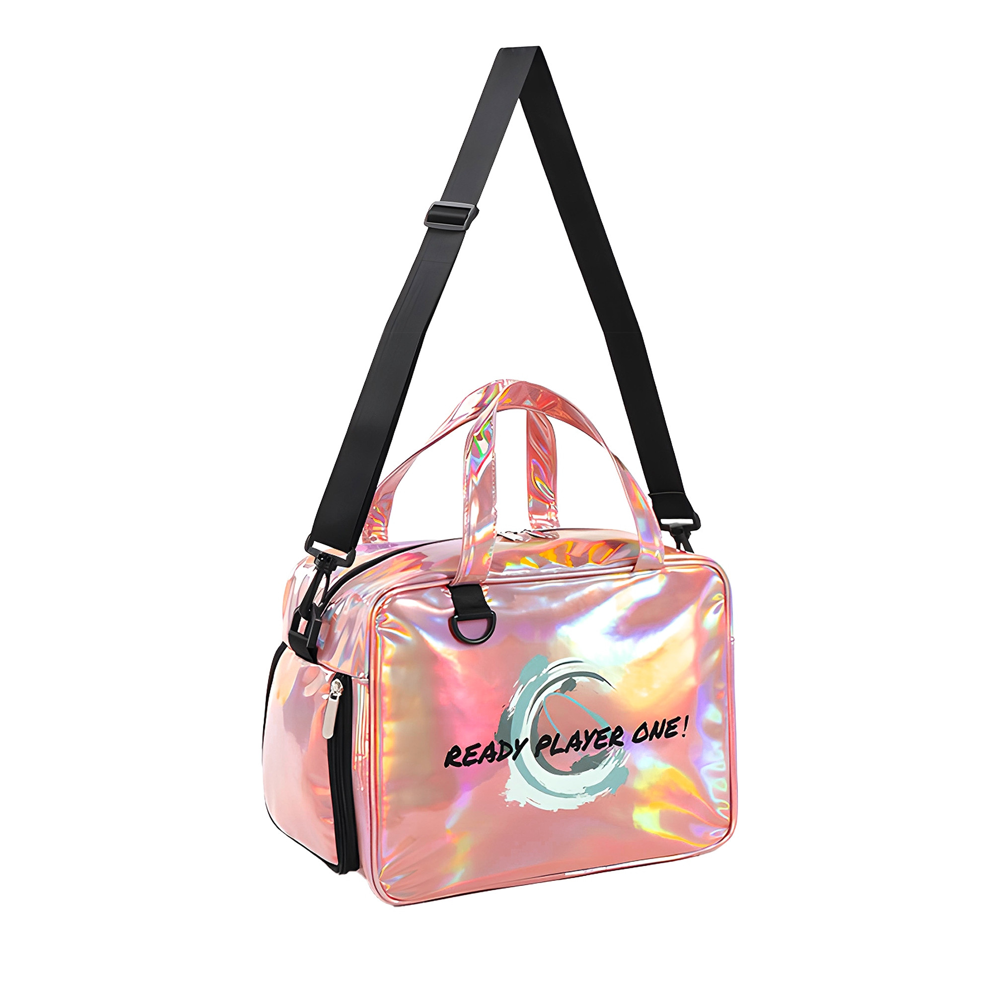 Kuber Industries Stylish CosmeticMakeup Organizer Bag with Zip  Sling Strap  Makeup  Toiletry Travel Kit for Women  Vanity Case with Side Compartment  YJ-33-GD  Gradient Pink