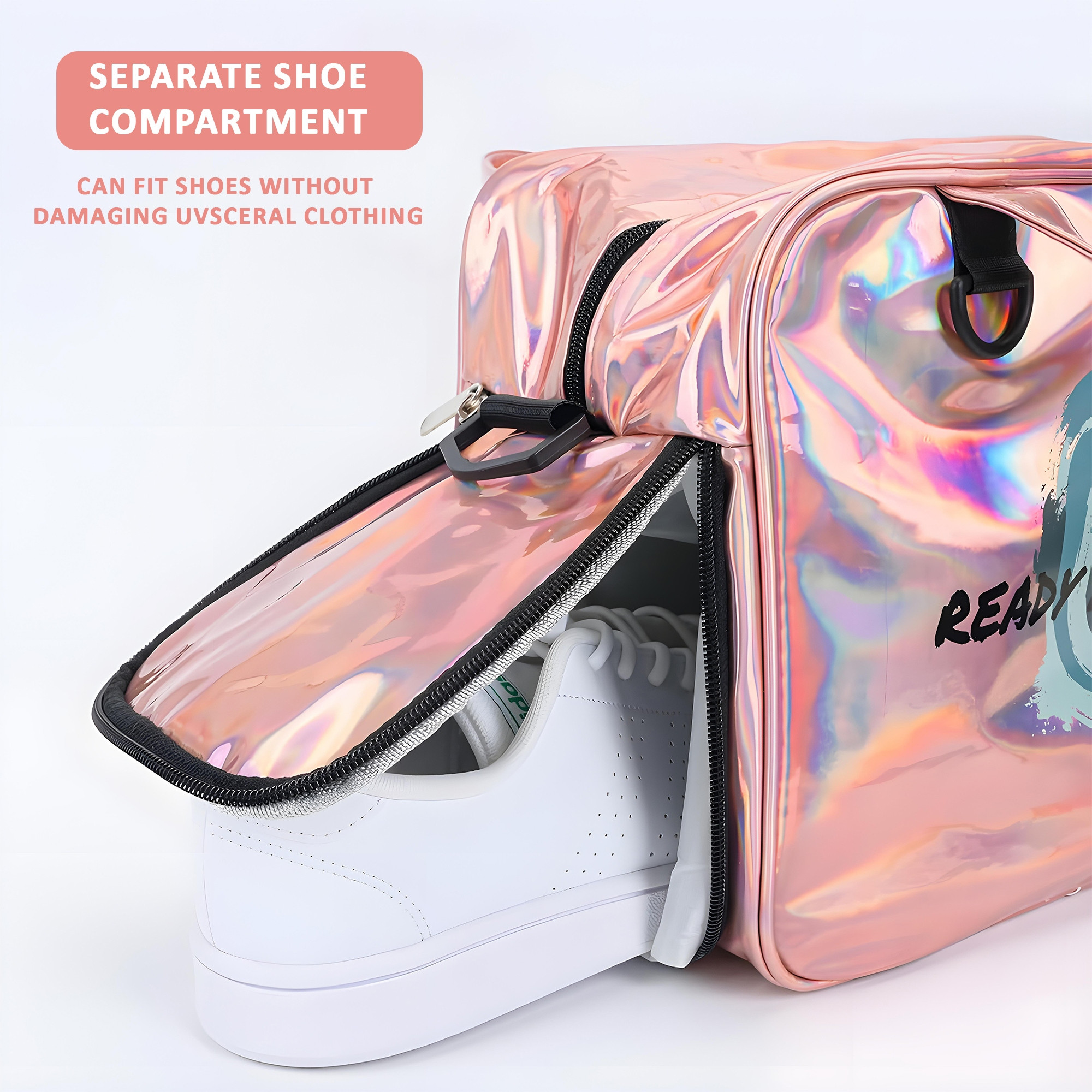 Kuber Industries Stylish CosmeticMakeup Organizer Bag with Zip  Sling Strap  Makeup  Toiletry Travel Kit for Women  Vanity Case with Side Compartment  YJ-33-GD  Gradient Pink