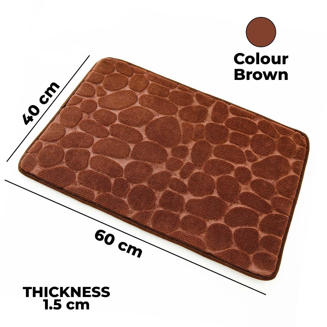 Kuber Industries Stylish Door Mat with Leopard Print Design|Super Absorbent & Comfortable|Anti Skid Bathroom Mat|Multi-Utility Mat for Living Room,Bedroom & Other Spaces|SZ-01|40 x 60 cm,Brown
