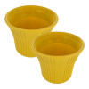 Kuber Industries Sunshine Flower Pot|Durable Plastic Flower Pots|Planters for Home Décor|Garden|Living Room|Balcony|8 Inch (Yellow)