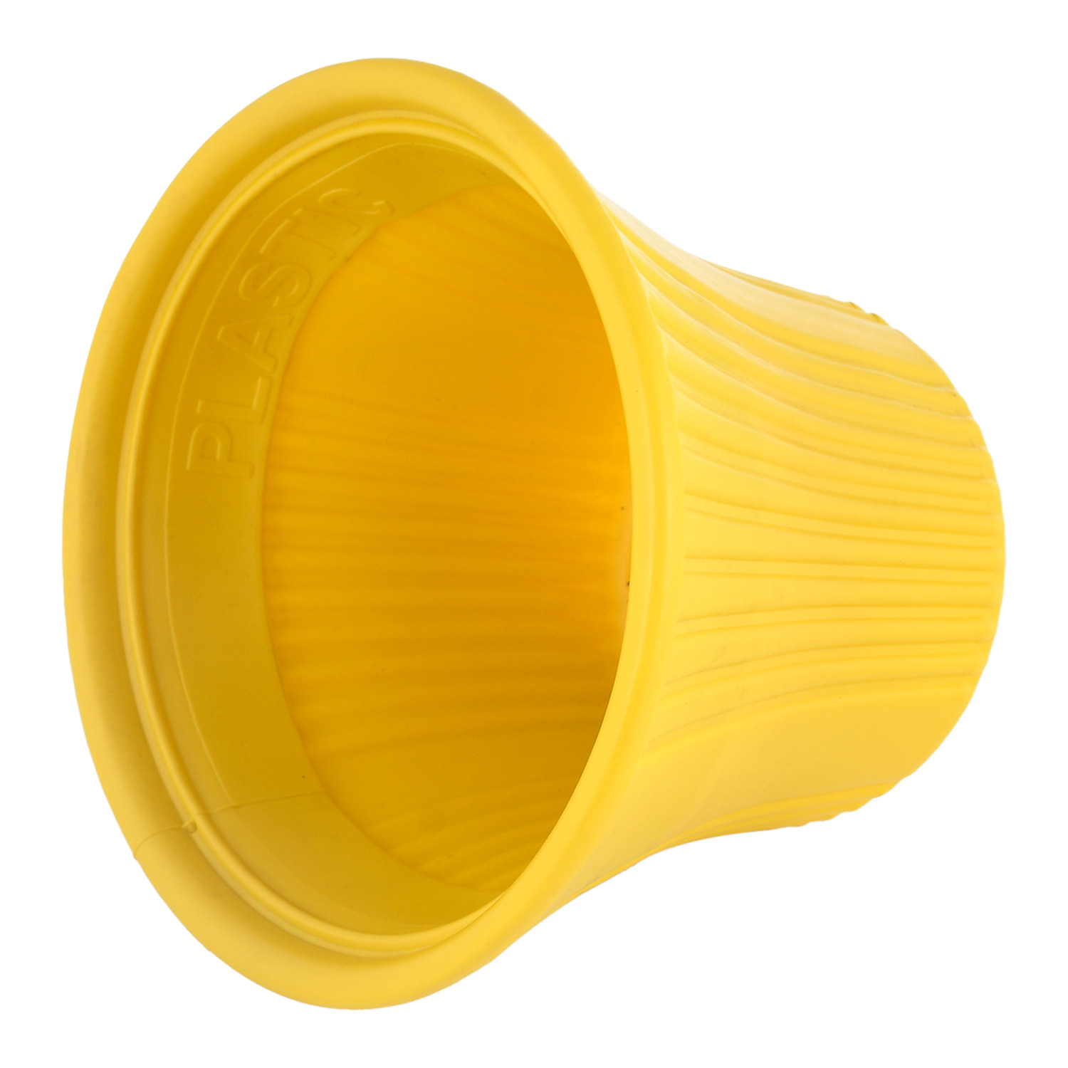 Kuber Industries Sunshine Flower Pot|Durable Plastic Flower Pots|Planters for Home Décor|Garden|Living Room|Balcony|8 Inch (Yellow)