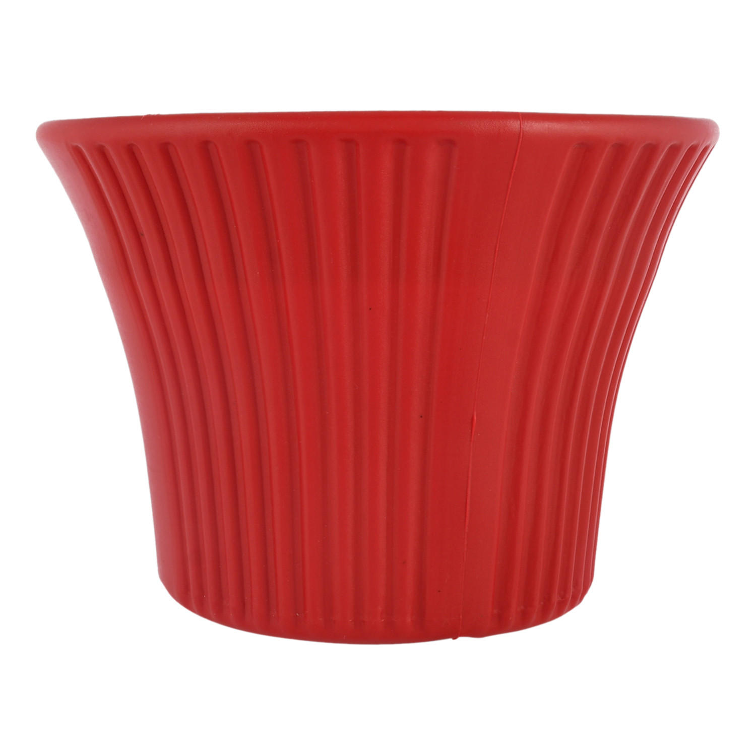 Kuber Industries Sunshine Flower Pot|Durable Plastic Flower Pots|Planters for Home Décor|Garden|Living Room|Balcony|8 Inch|(Red)