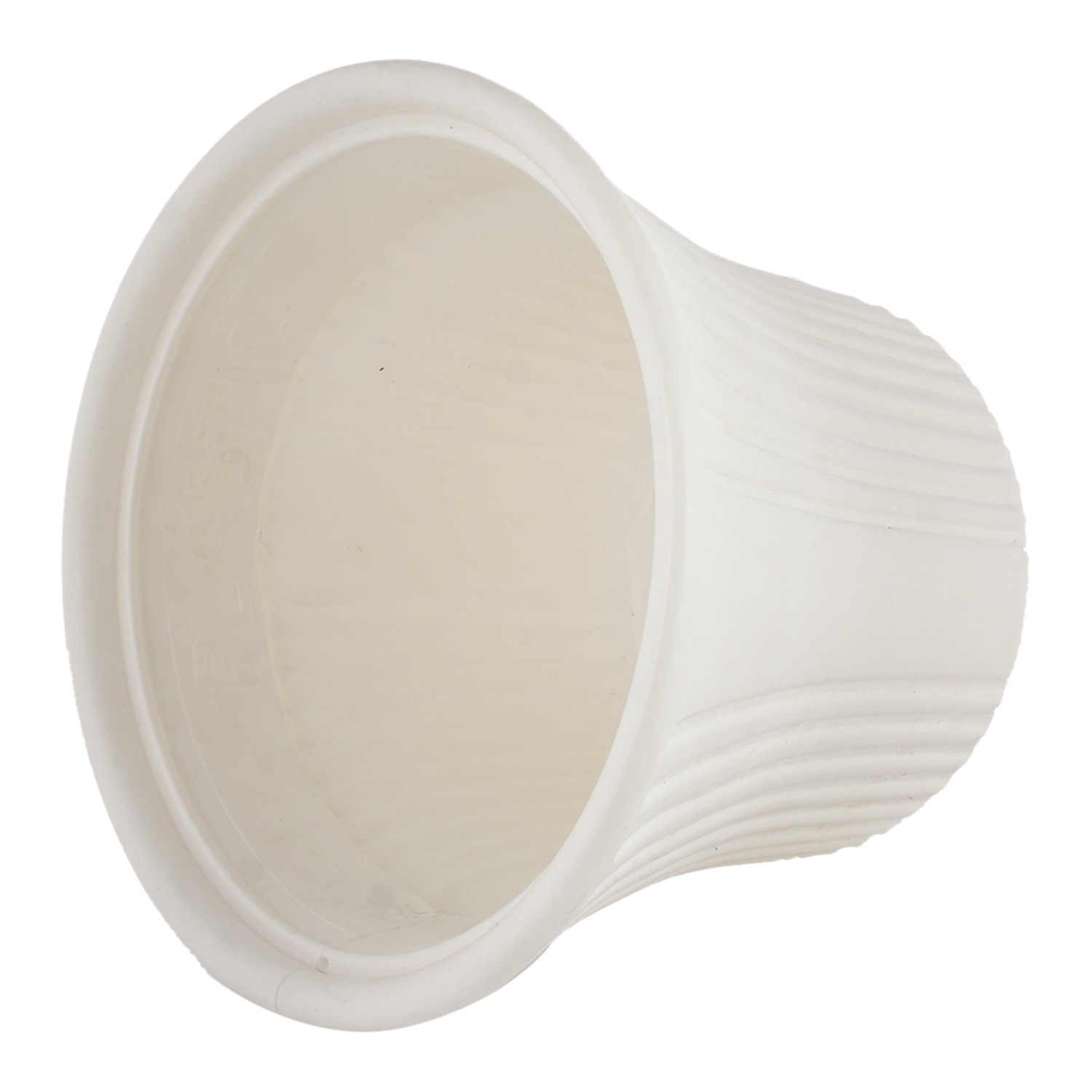 Kuber Industries Sunshine Flower Pot|Durable Plastic Flower Pots|Planters for Home Décor|Garden|Living Room|Balcony|8 Inch (White)