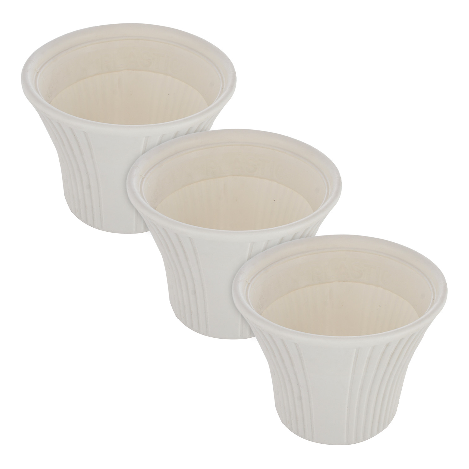 Kuber Industries Sunshine Flower Pot|Durable Plastic Flower Pots|Planters for Home Décor|Garden|Living Room|Balcony|8 Inch (White)