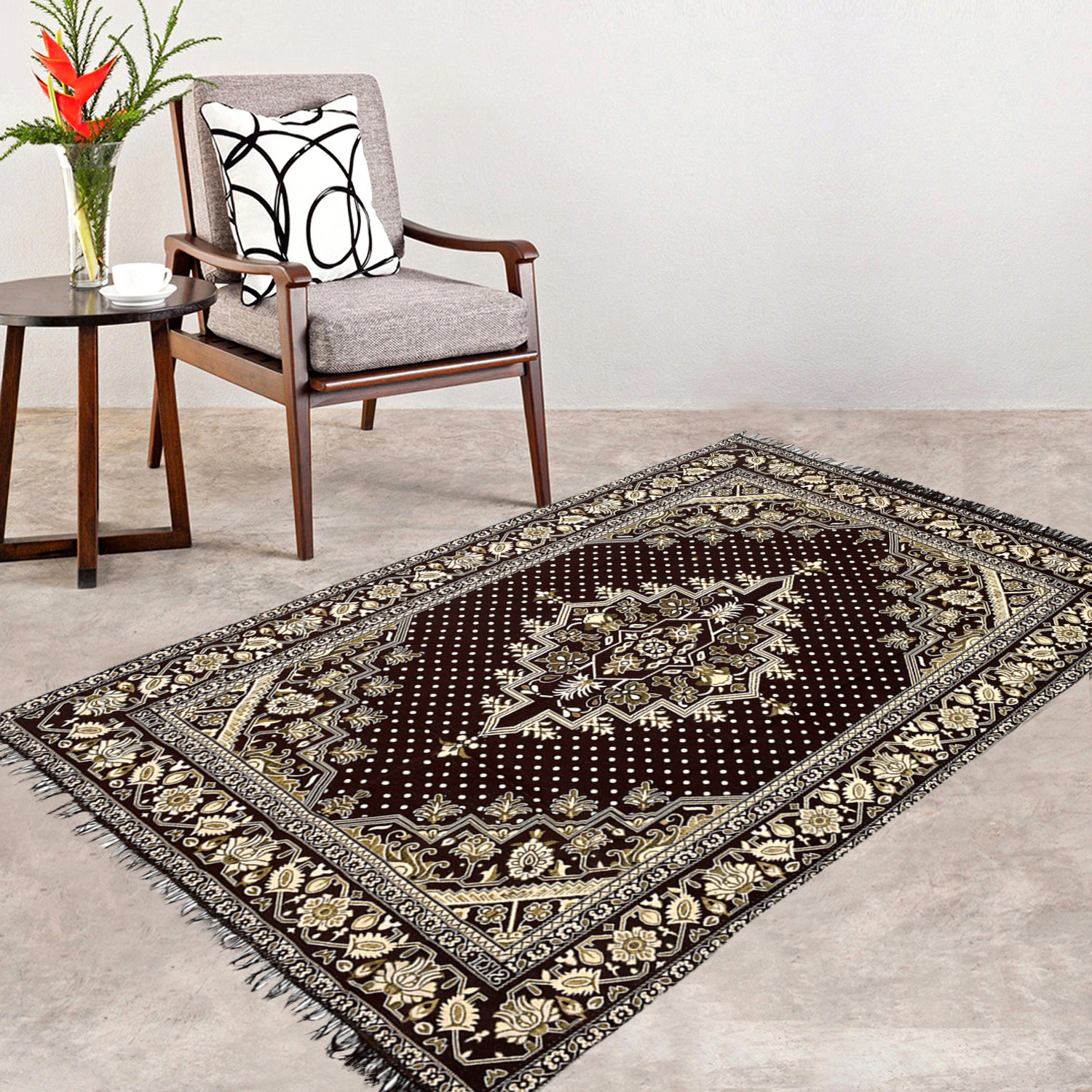 Kuber Industries Super Soft Area Rugs Silky Smooth Bedroom Mats for Living Room Kids Room Baby Room Dormitory Home Decor Carpet-5 x 7 Feet (Brown)