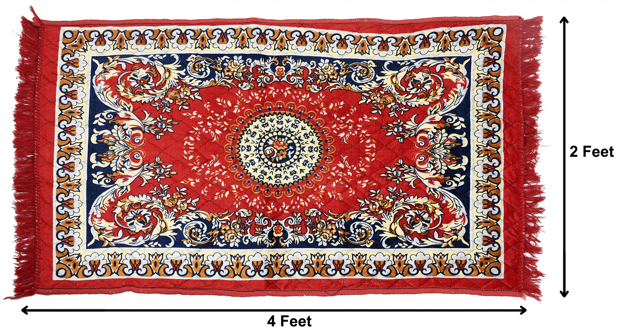 Kuber Industries Super Soft Area Rugs Silky Smooth Bedroom Mats for Living Room Kids Room Baby Room Dormitory Home Decor Carpet-4 x 2 Feet (Red)