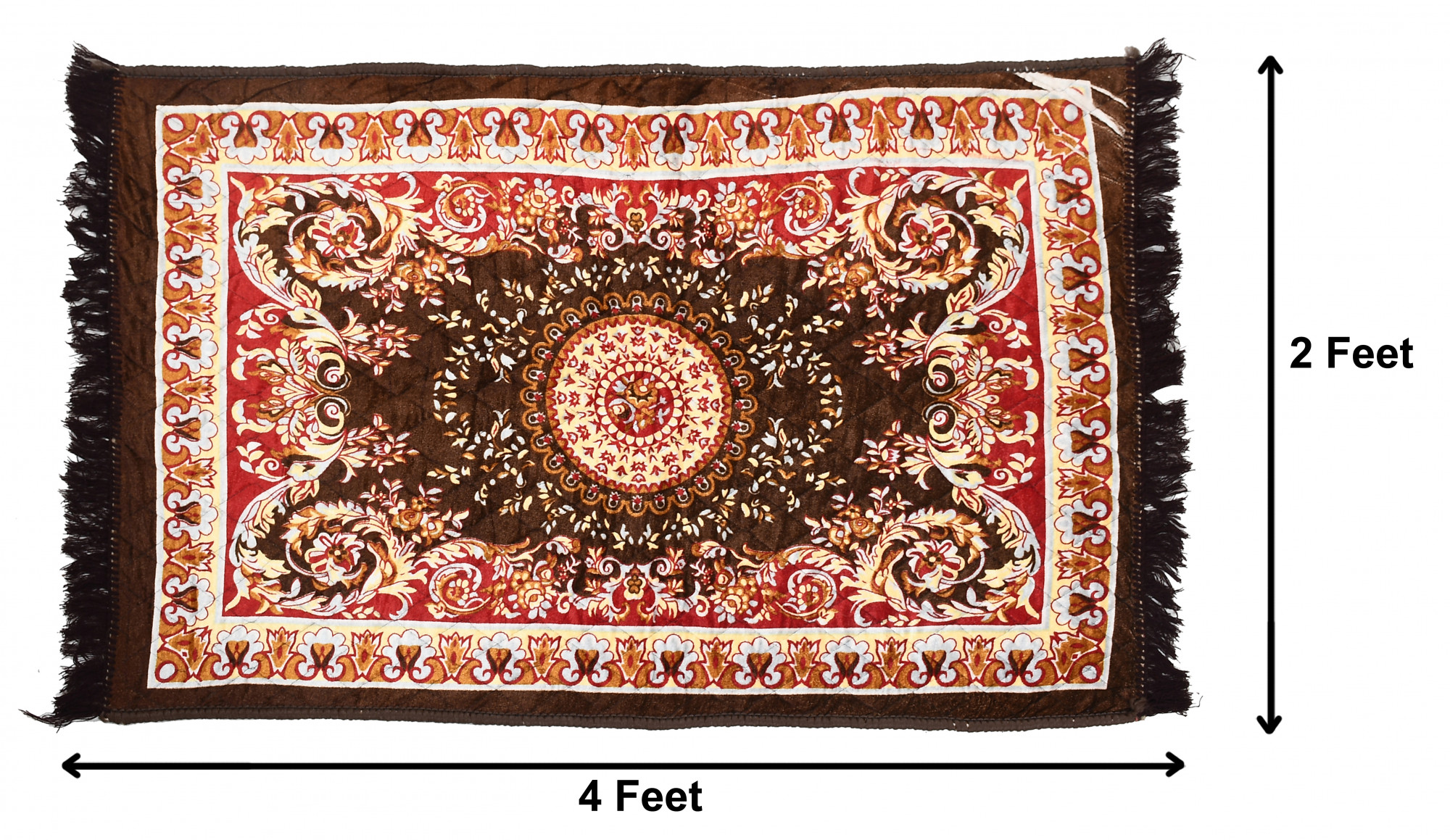 Kuber Industries Super Soft Area Rugs Silky Smooth Bedroom Mats for Living Room Kids Room Baby Room Dormitory Home Decor Carpet-4 x 2 Feet (Brown)