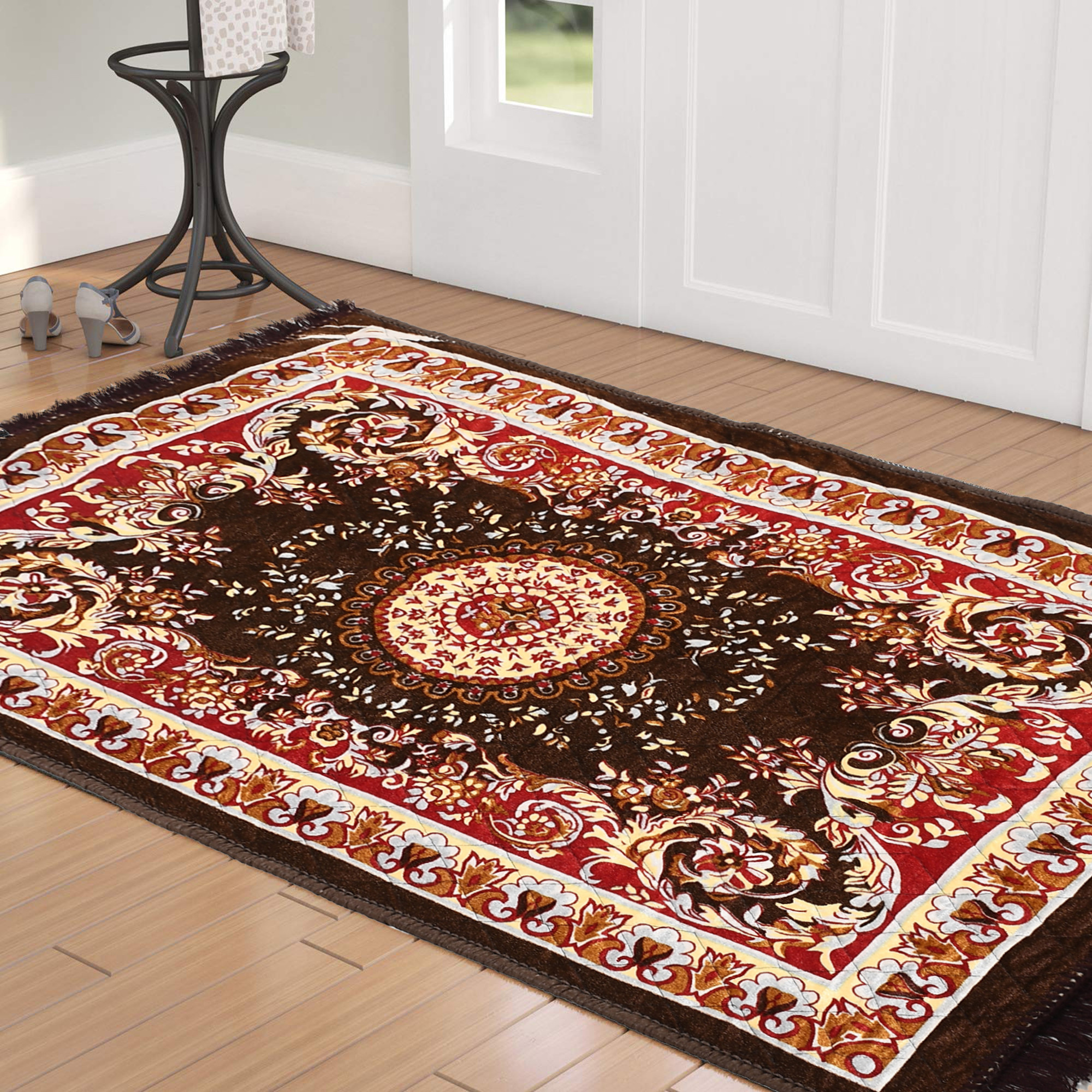Kuber Industries Super Soft Area Rugs Silky Smooth Bedroom Mats for Living Room Kids Room Baby Room Dormitory Home Decor Carpet-4 x 2 Feet (Brown)