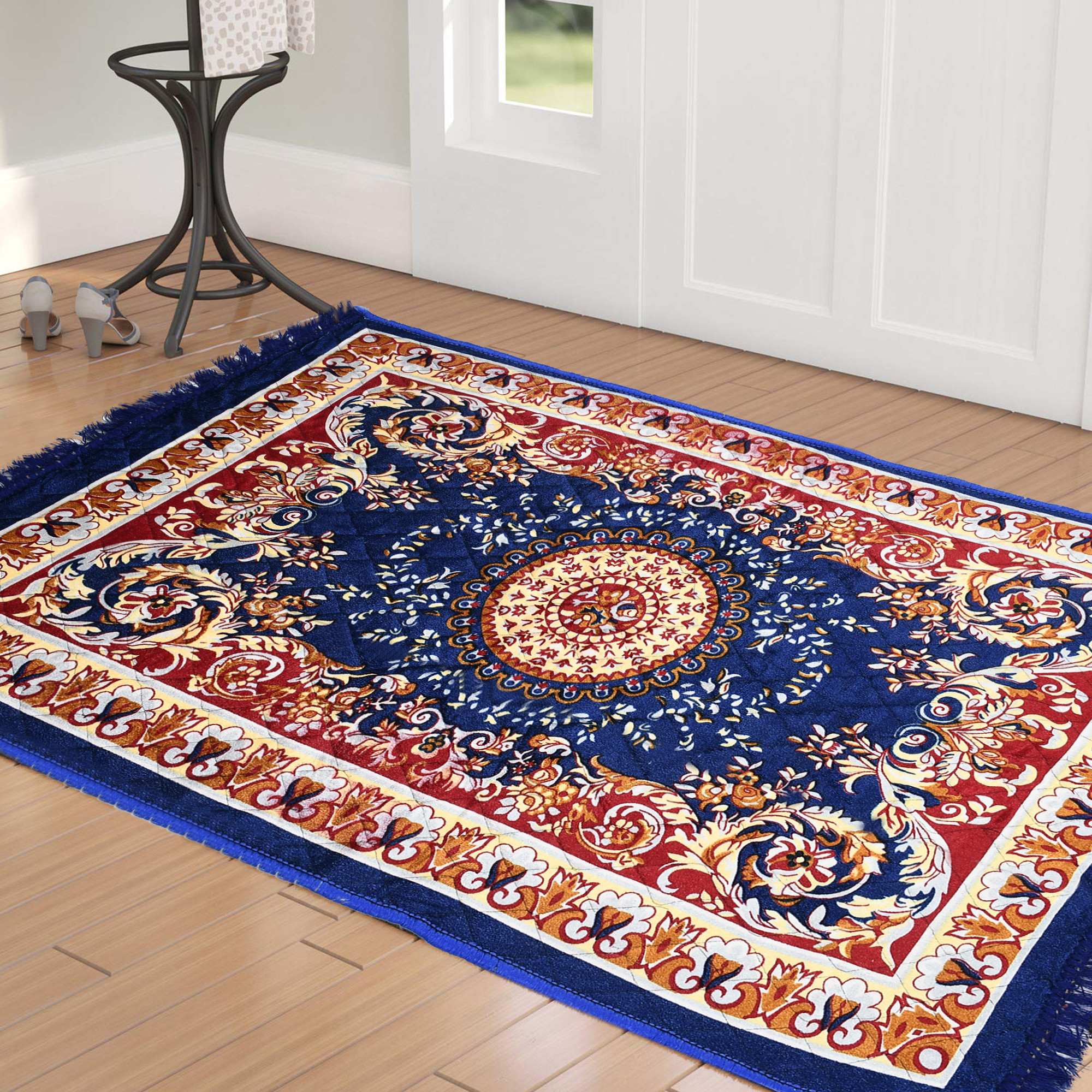 Kuber Industries Super Soft Area Rugs Silky Smooth Bedroom Mats for Living Room Kids Room Baby Room Dormitory Home Decor Carpet-4 x 2 Feet (Blue)
