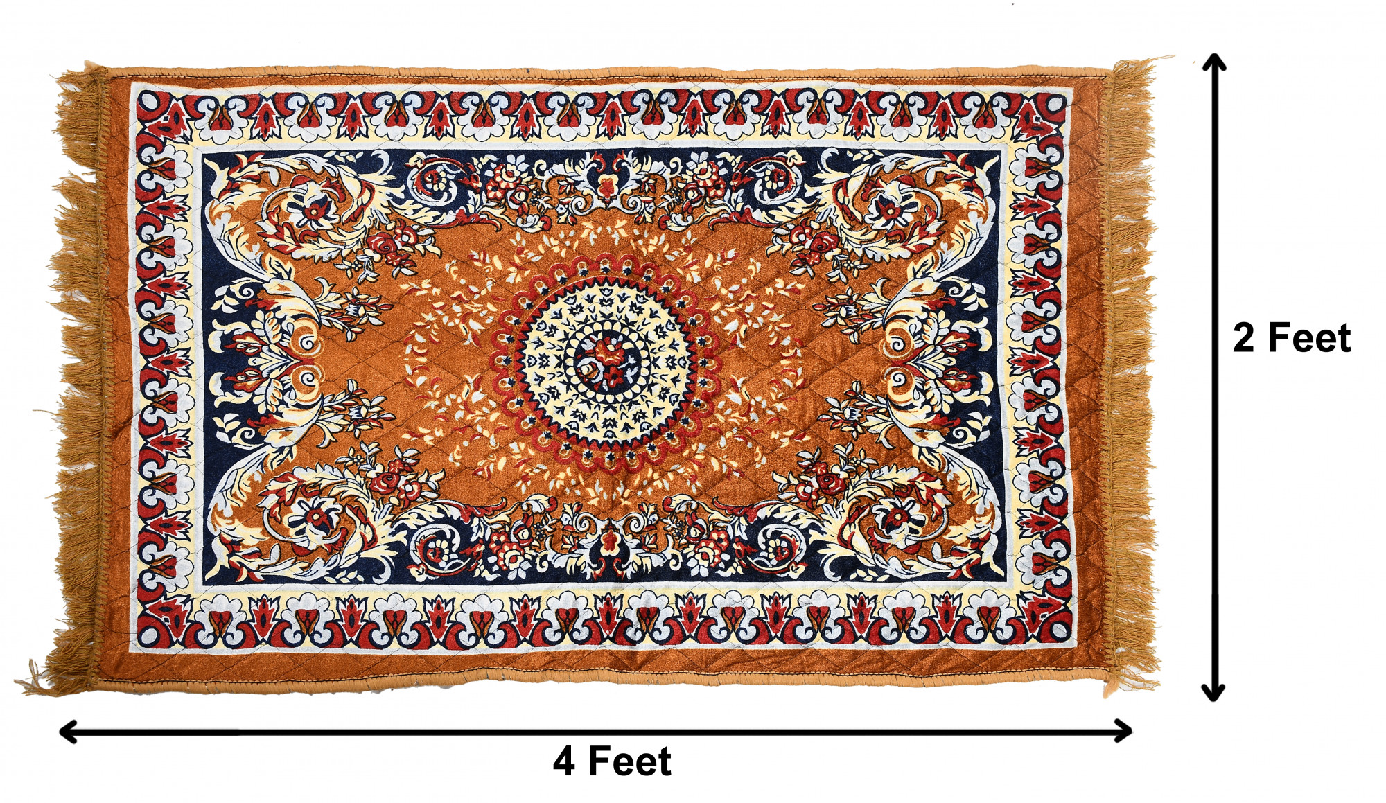 Kuber Industries Super Soft Area Rugs Silky Smooth Bedroom Mats for Living Room Kids Room Baby Room Dormitory Home Decor Carpet-4 x 2 Feet (Orange)
