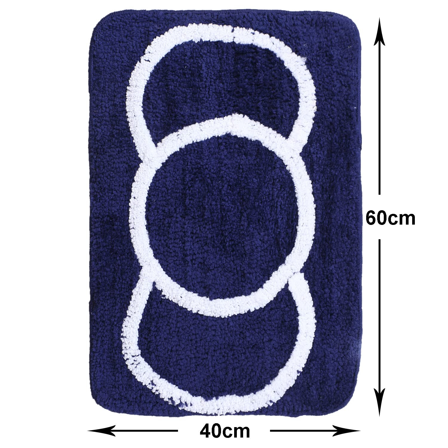 Kuber Industries Super Soft Door mat|Microfiber Anti-Slip Water Absorbant Fluffy Floor Mat|Circular Pattern Entrance Mat for Kitchen,Bedside,Door,Living Room,60x40 cm,Pack of 2 (Blue & Brown)