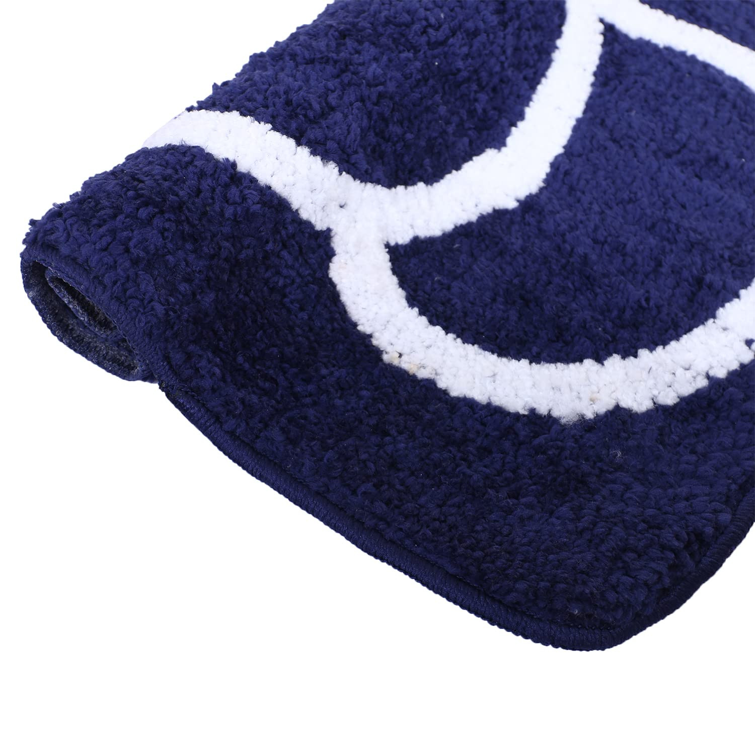 Kuber Industries Super Soft Door mat|Microfiber Anti-Slip Water Absorbant Fluffy Floor Mat|Circular Pattern Entrance Mat for Kitchen,Bedside,Door,Living Room,60x40 cm,Pack of 2 (Blue & Brown)