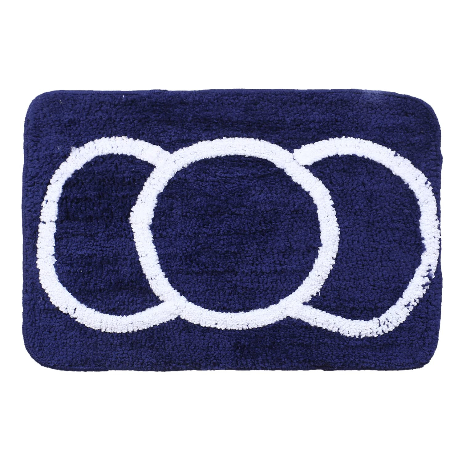 Kuber Industries Super Soft Door mat|Microfiber Anti-Slip Water Absorbant Fluffy Floor Mat|Circular Pattern Entrance Mat for Kitchen,Bedside,Door,Living Room,60x40 cm,Pack of 2 (Blue & Brown)