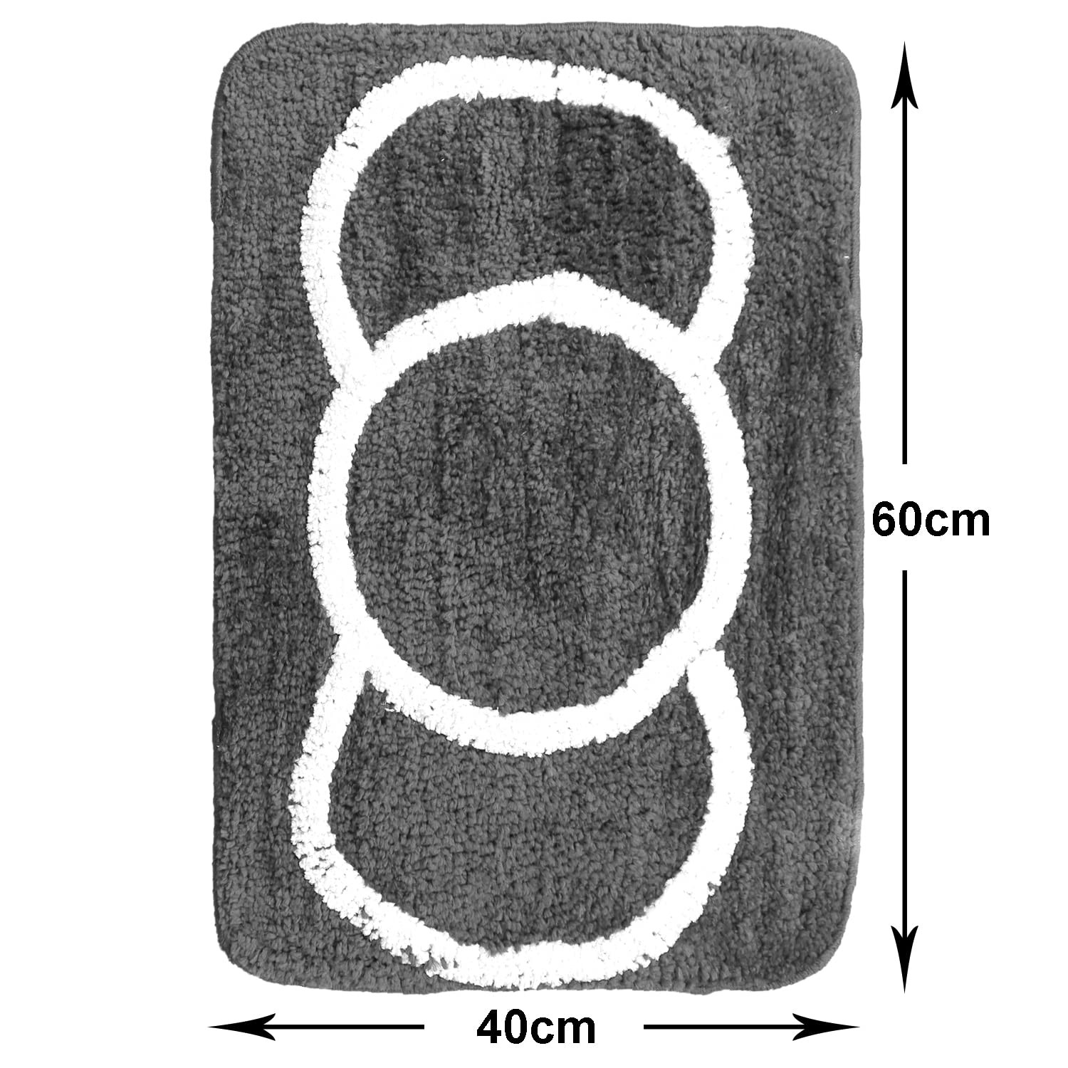 Kuber Industries Super Soft Door mat|Microfiber Anti-Slip Water Absorbant Fluffy Floor Mat|Circular Pattern Entrance Mat for Kitchen,Bedside,Door,Living Room,60x40 cm,Pack of 2 (Brown & Gray)