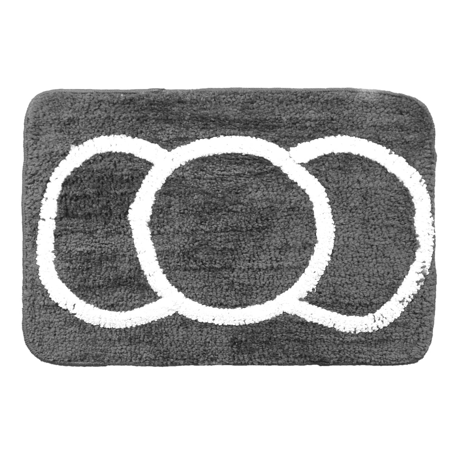 Kuber Industries Super Soft Door mat|Microfiber Anti-Slip Water Absorbant Fluffy Floor Mat|Circular Pattern Entrance Mat for Kitchen,Bedside,Door,Living Room,60x40 cm,Pack of 2 (Brown & Gray)