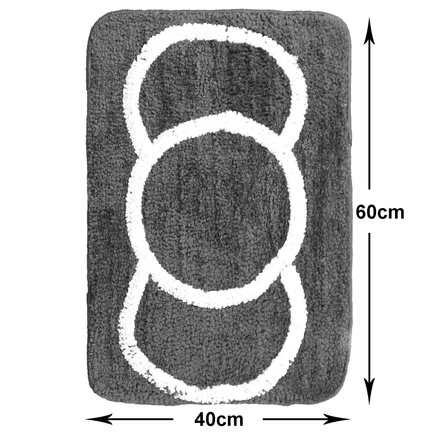 Kuber Industries Super Soft Door mat|Microfiber Anti-Slip Water Absorbant Fluffy Floor Mat|Circular Pattern Entrance Mat for Kitchen,Bedside,Door,Living Room,60x40 cm,Pack of 2 (Blue & Gray)