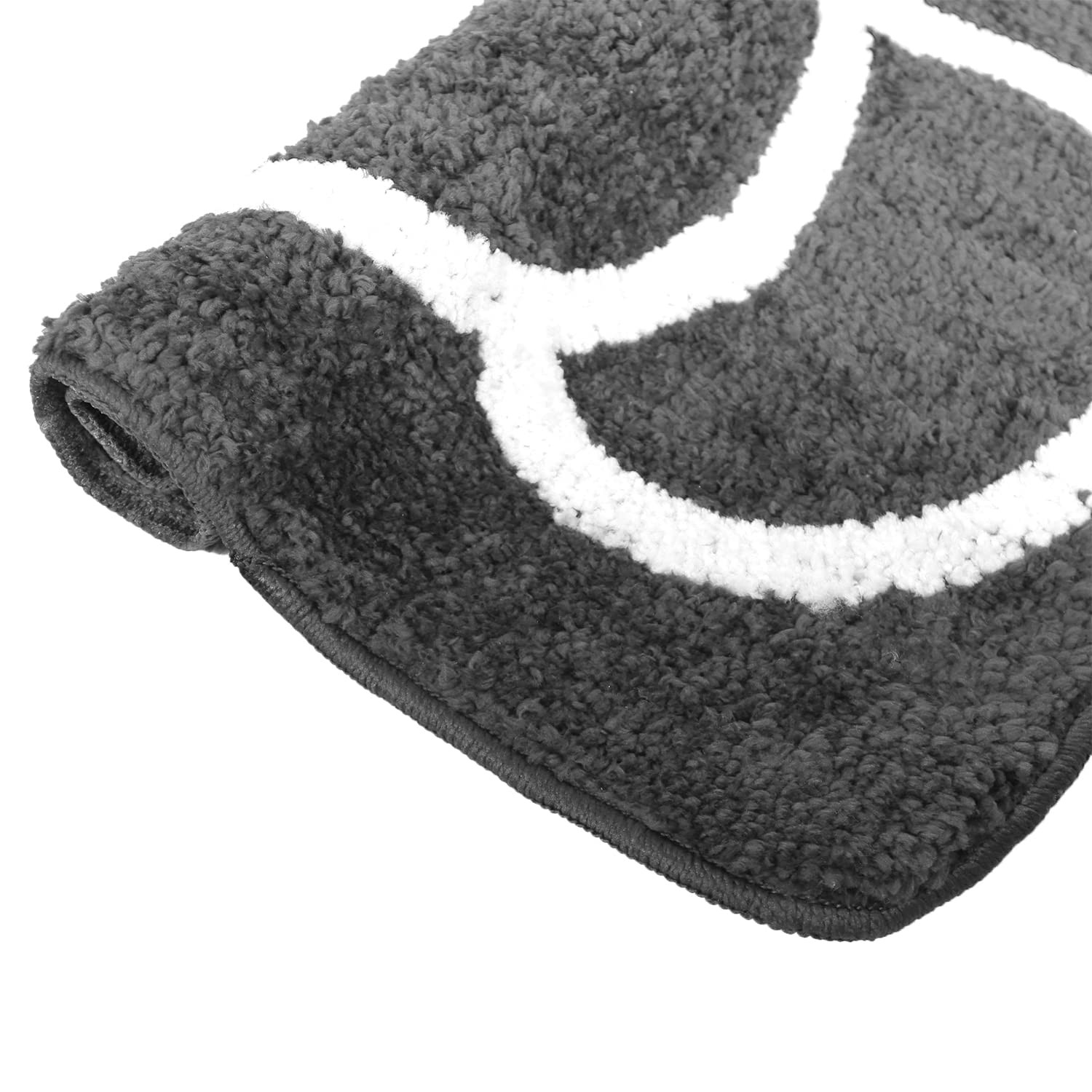 Kuber Industries Super Soft Door mat|Microfiber Anti-Slip Water Absorbant Fluffy Floor Mat|Circular Pattern Entrance Mat for Kitchen,Bedside,Door,Living Room,60x40 cm,Pack of 2 (Blue & Gray)