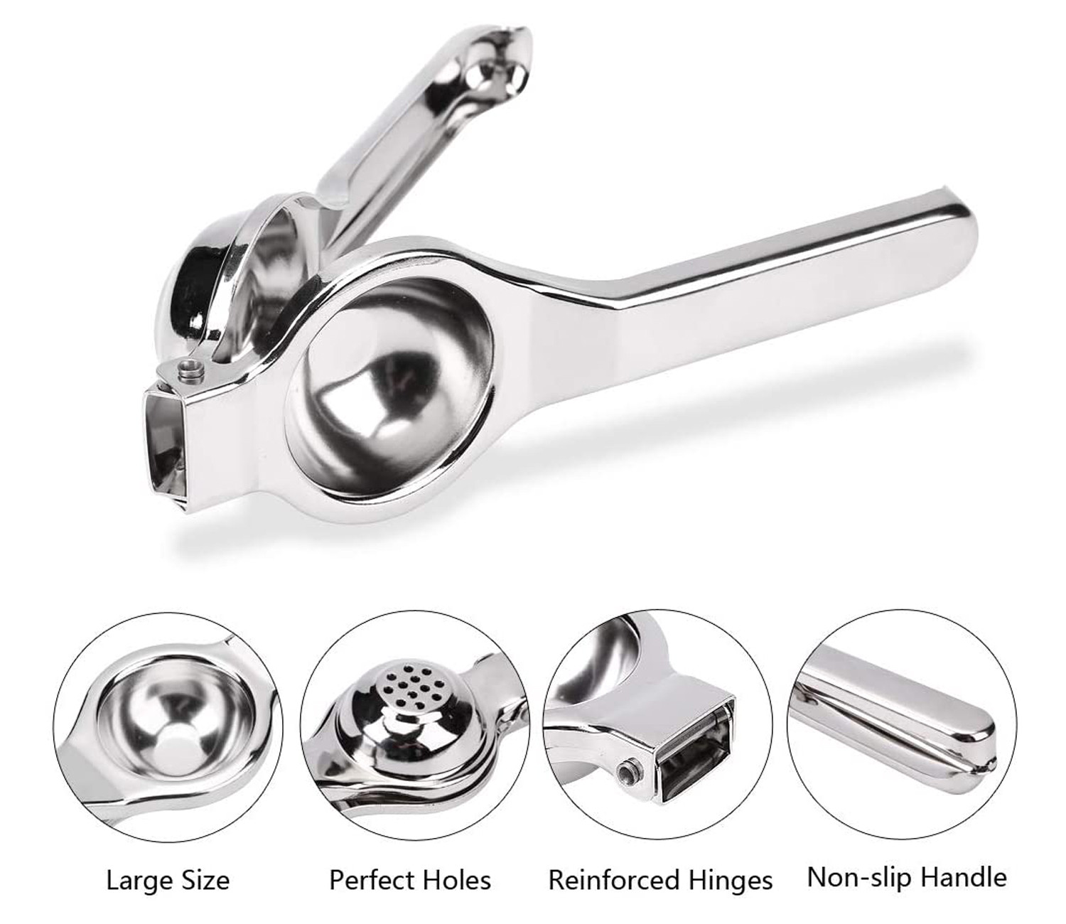 Kuber Industries Super Stainless Steel Lemon Squeezer with Attached Bottle Opener (Silver)-KUBMRT11435