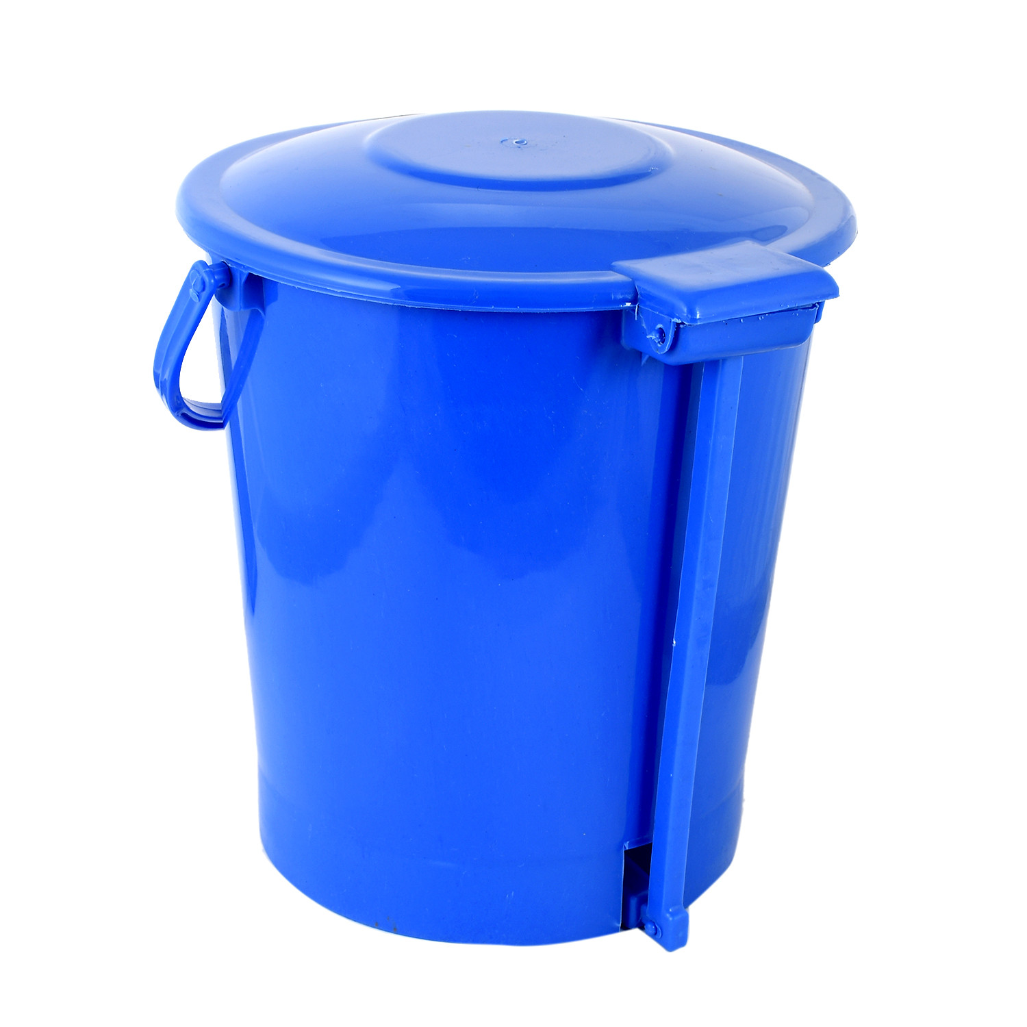 Kuber Industries Swach Bharat Plastic Dustbin Garbage Bin with Handle,10 Liters (Blue) -CTKTC38067