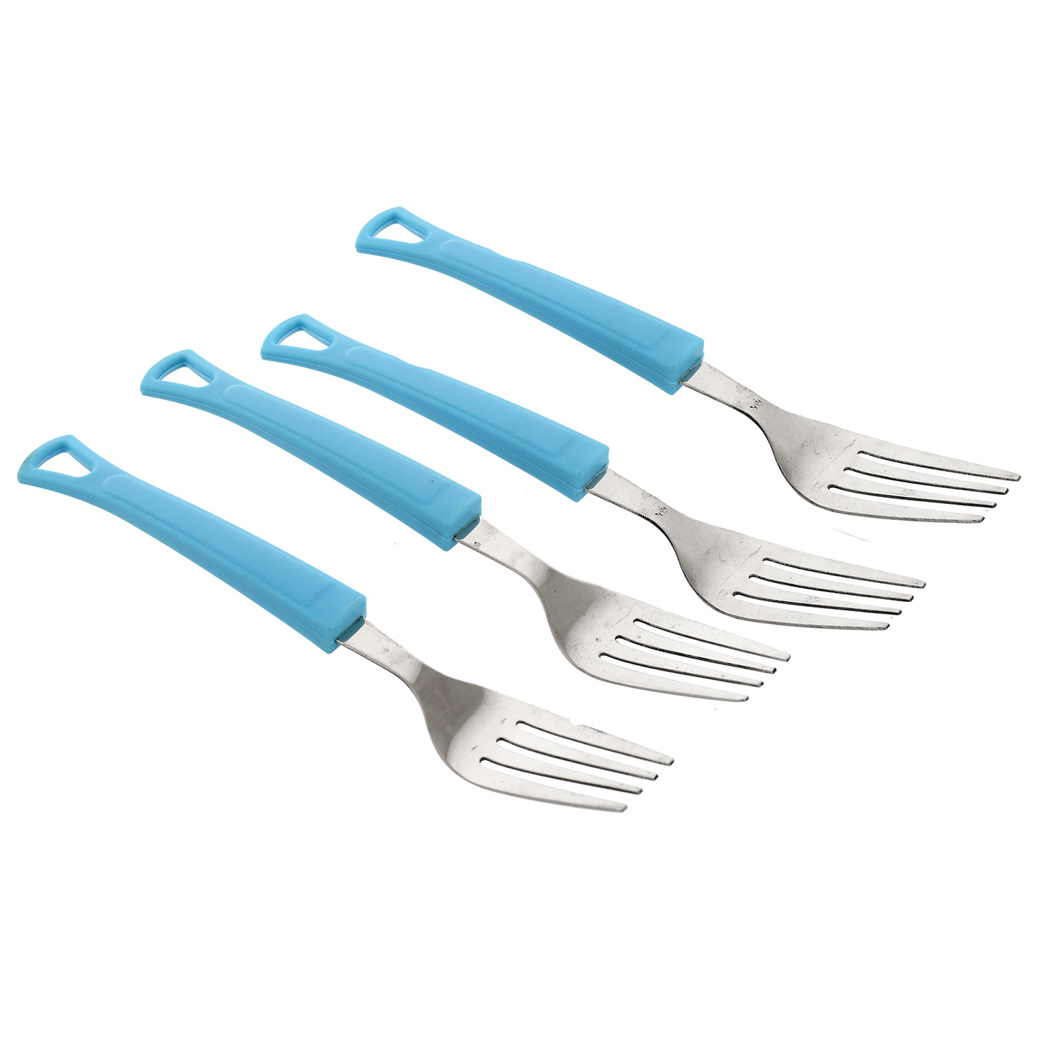 Kuber Industries Swastic Cutlery Set 24 pcs with Stand Made from Stainless Steel and ABS Plastic (Blue) -CTKTC39442