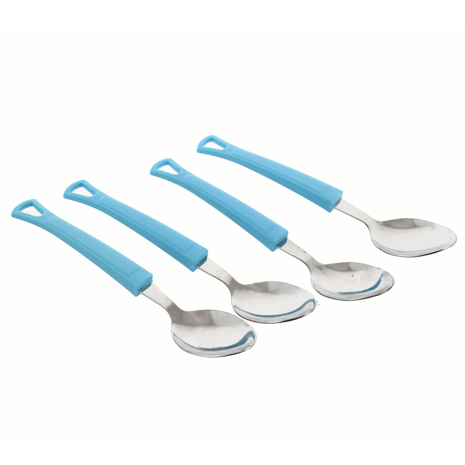 Kuber Industries Swastic Cutlery Set 24 pcs with Stand Made from Stainless Steel and ABS Plastic (Blue) -CTKTC39442