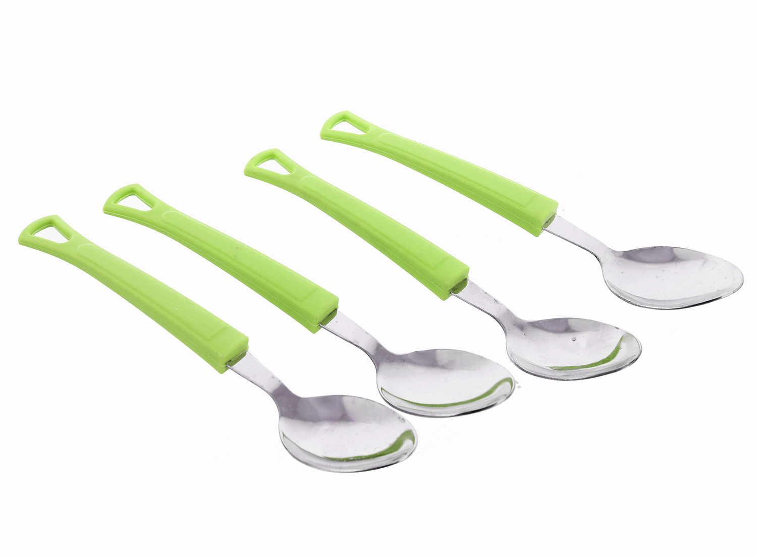 Kuber Industries Swastic Cutlery Set 24 pcs with Stand Made from Stainless Steel and ABS Plastic (Green) -CTKTC39444