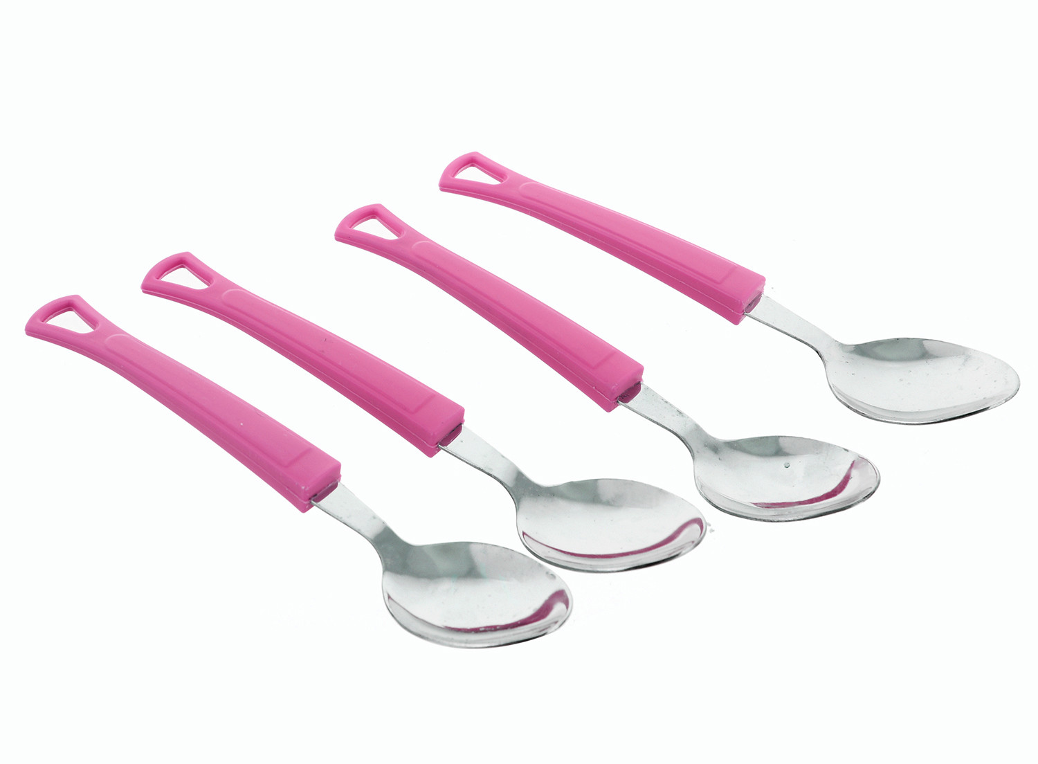 Kuber Industries Swastic Cutlery Set 24 pcs with Stand Made from Stainless Steel and ABS Plastic (Pink) -CTKTC39440