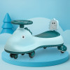 Kuber Industries Swing Car for Kids 3+ Years | Twister Push Ride 360° Rotating &amp; PU Wheels | 80 Kg Weight Capacity | Sky Blue - Shark