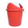 Kuber Industries Swing Top Lid Dustbin|Plastic Garbage Basket &amp; Round Trash Can|Waste Bin with Lid For Home,Bathroom,Office,Washrooms,30 Litre (Red)