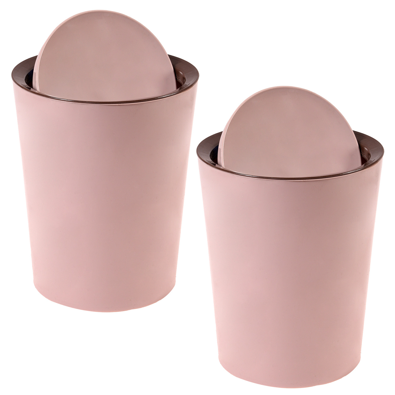 Kuber Industries Swinging Lid Dustbin|Plastic Garbage Waste Bin|Trash Can for Living Room|Kitchen|Office|6 Litre (Peach)