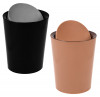 Kuber Industries Swinging Lid Dustbin|Plastic Garbage Waste Bin|Trash Can for Living Room|Kitchen|Office|6 Litre|Pack of 2 (Black &amp; Coffee)