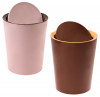 Kuber Industries Swinging Lid Dustbin|Plastic Garbage Waste Bin|Trash Can for Living Room|Kitchen|Office|6 Litre|Pack of 2 (Brown &amp; Peach)