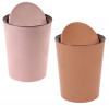 Kuber Industries Swinging Lid Dustbin|Plastic Garbage Waste Bin|Trash Can for Living Room|Kitchen|Office|6 Litre|Pack of 2 (Peach &amp; Coffee)