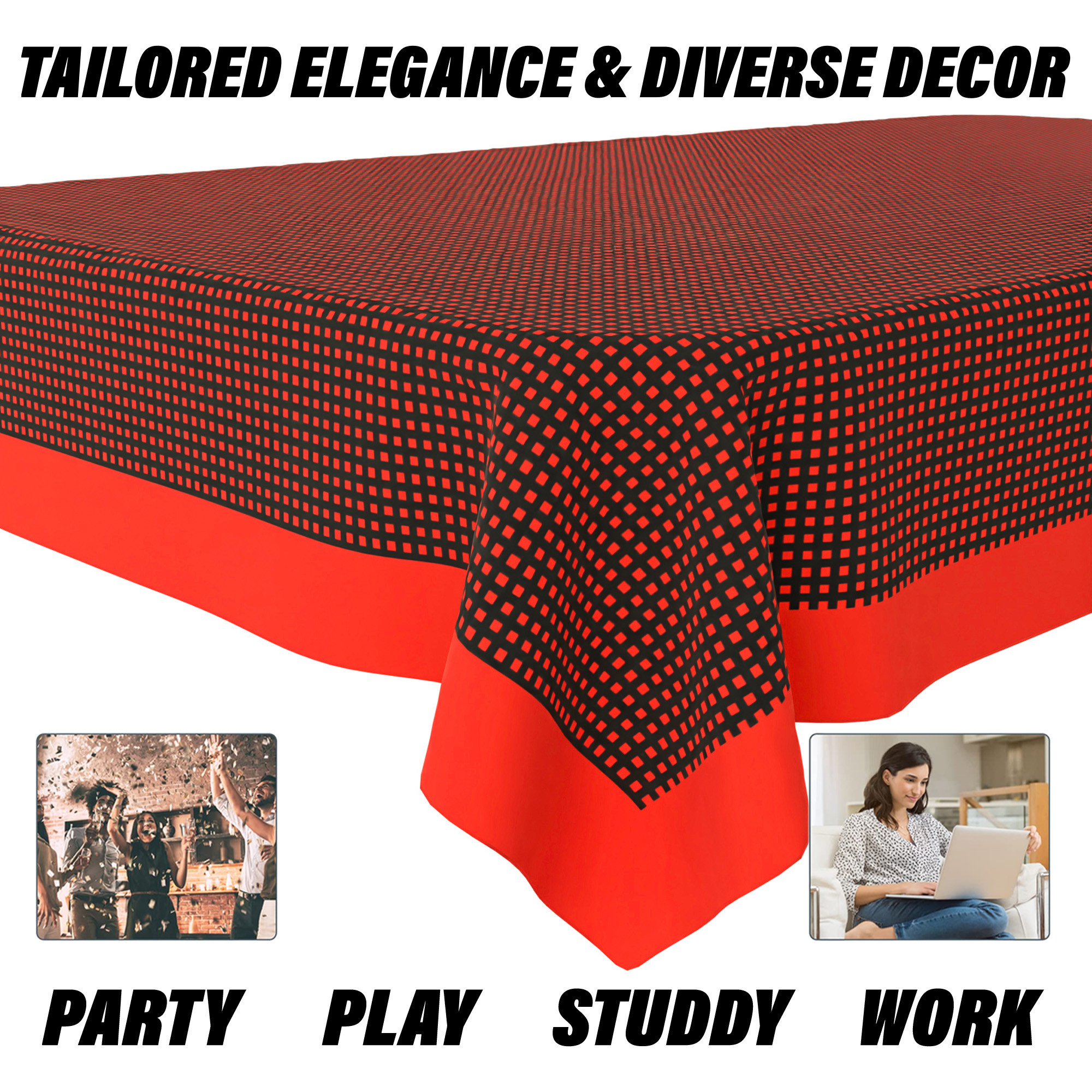 Kuber Industries Table Cover  Cotton Dining Table Cover  Table Cloth  Center Table Cover  Table Cover for Kitchen Table  Barik Check Table Cover for Hall Dcor  42x70 Inch  Maroon