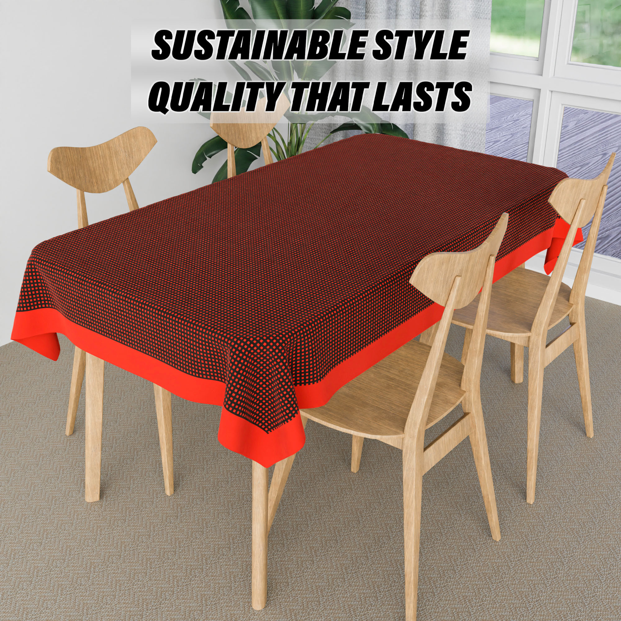 Kuber Industries Table Cover  Cotton Dining Table Cover  Table Cloth  Center Table Cover  Table Cover for Kitchen Table  Barik Check Table Cover for Hall Dcor  42x70 Inch  Maroon